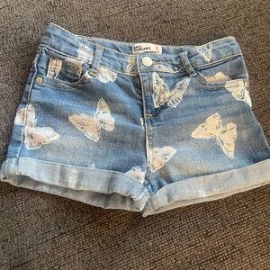 Epic Threads Blue Jean Shorts with Butterfly Design